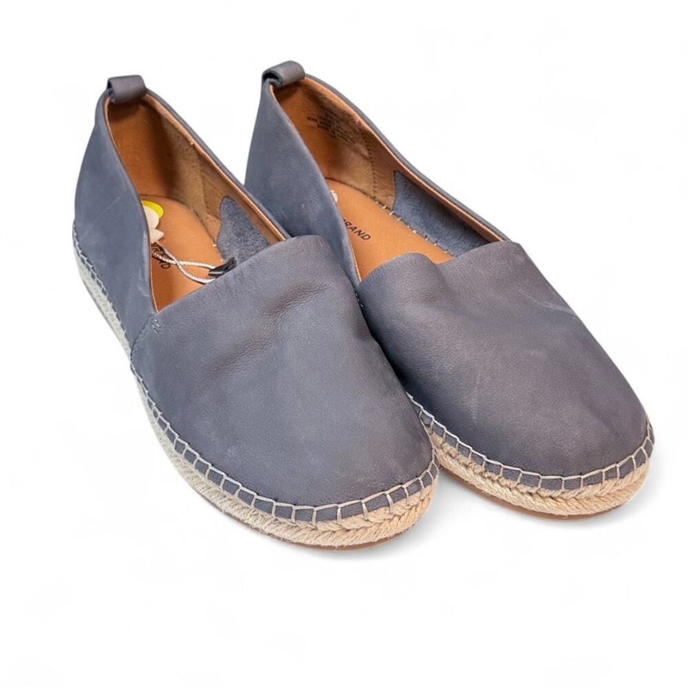 Lucky Brand Gray Leather Loretto Espadrilles 9M NWT